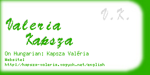 valeria kapsza business card