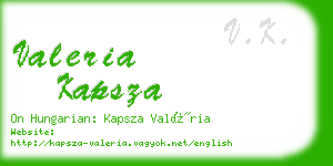 valeria kapsza business card